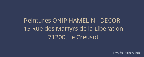 Peintures ONIP HAMELIN - DECOR