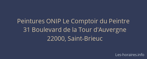 Peintures ONIP Le Comptoir du Peintre