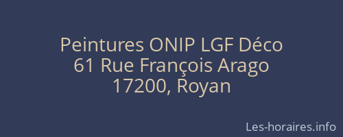 Peintures ONIP LGF Déco