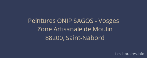 Peintures ONIP SAGOS - Vosges