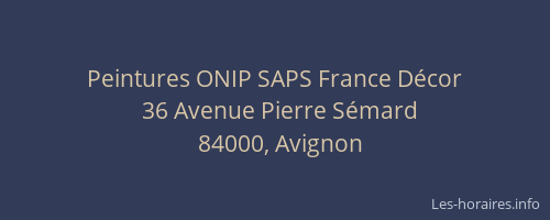 Peintures ONIP SAPS France Décor