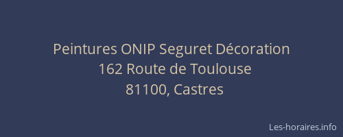 Peintures ONIP Seguret D&eacute;coration