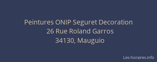 Peintures ONIP Seguret Decoration