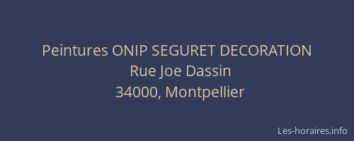 Peintures ONIP SEGURET DECORATION