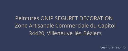 Peintures ONIP SEGURET DECORATION
