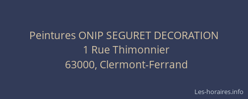 Peintures ONIP SEGURET DECORATION