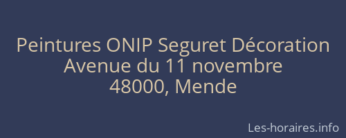 Peintures ONIP Seguret Décoration