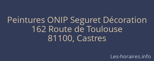 Peintures ONIP Seguret Décoration