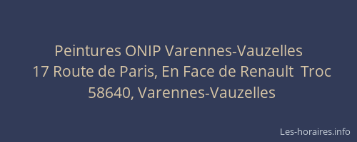 Peintures ONIP Varennes-Vauzelles