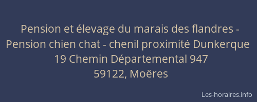 Pension et élevage du marais des flandres - Pension chien chat - chenil proximité Dunkerque