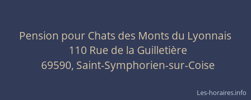 Pension pour Chats des Monts du Lyonnais