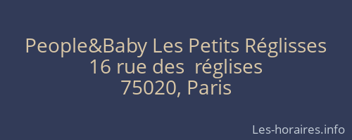 People&Baby Les Petits Réglisses