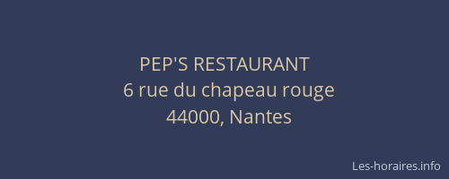 PEP'S RESTAURANT