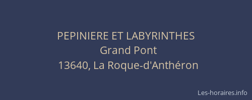 PEPINIERE ET LABYRINTHES