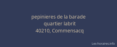 pepinieres de la barade