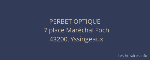 PERBET OPTIQUE