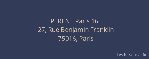 PERENE Paris 16