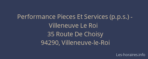 Performance Pieces Et Services (p.p.s.) - Villeneuve Le Roi