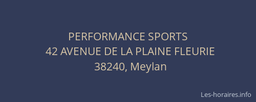 PERFORMANCE SPORTS