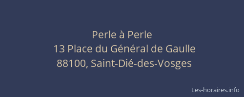 Perle &agrave; Perle
