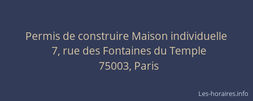 Permis de construire Maison individuelle