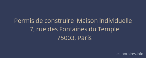 Permis de construire  Maison individuelle