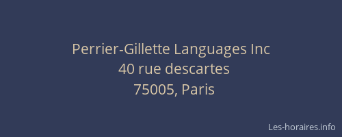 Perrier-Gillette Languages Inc