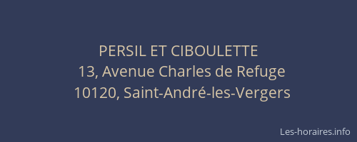 PERSIL ET CIBOULETTE