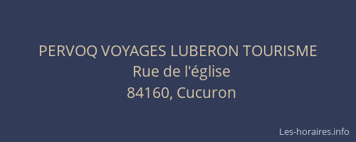 PERVOQ VOYAGES LUBERON TOURISME