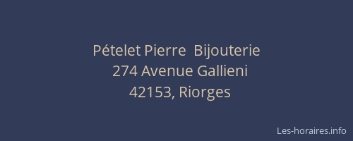 Pételet Pierre  Bijouterie