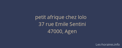 petit afrique chez lolo