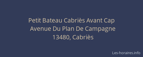 Petit Bateau Cabriès Avant Cap