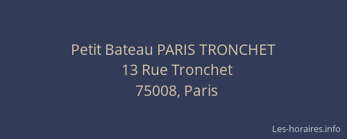 Petit Bateau PARIS TRONCHET