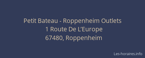 Petit Bateau - Roppenheim Outlets
