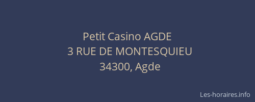 Petit Casino AGDE