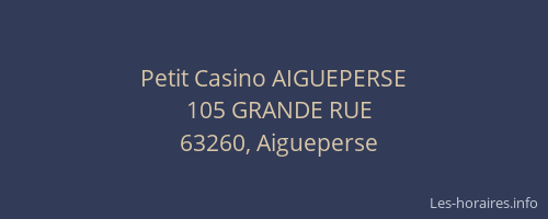 Petit Casino AIGUEPERSE