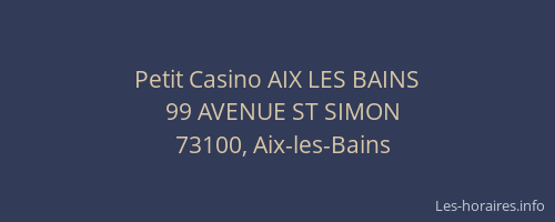 Petit Casino AIX LES BAINS