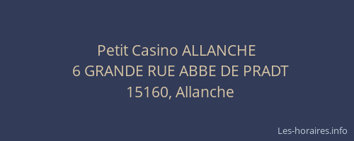 Petit Casino ALLANCHE