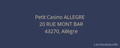Petit Casino ALLEGRE
