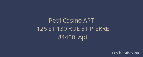Petit Casino APT