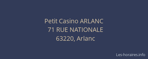 Petit Casino ARLANC