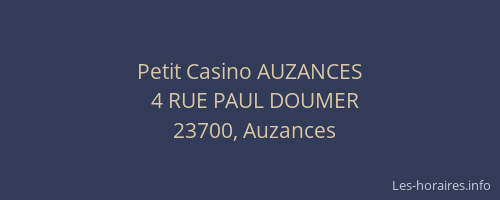 Petit Casino AUZANCES