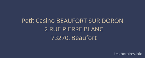Petit Casino BEAUFORT SUR DORON