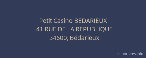 Petit Casino BEDARIEUX