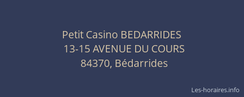 Petit Casino BEDARRIDES