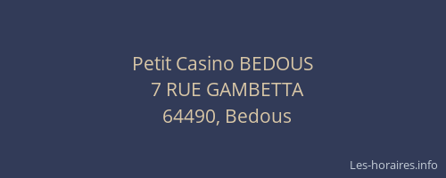 Petit Casino BEDOUS