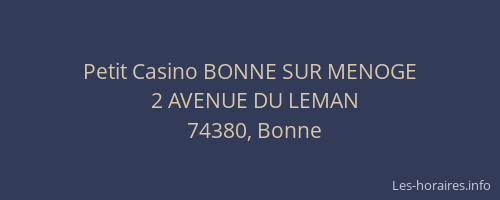 Petit Casino BONNE SUR MENOGE