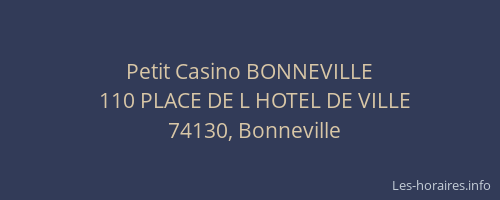 Petit Casino BONNEVILLE