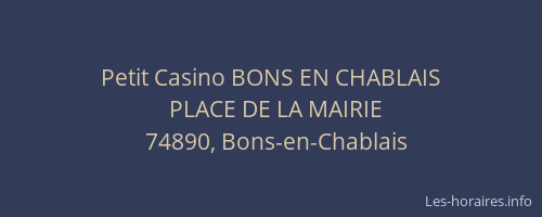 Petit Casino BONS EN CHABLAIS