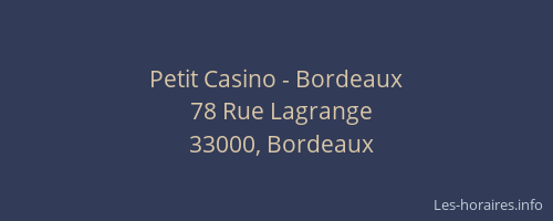Petit Casino - Bordeaux